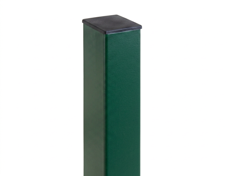 Столб 60х60х1,5 L-2,0м; с ПВХ заглушкой; Zn+ПП RAL6005
