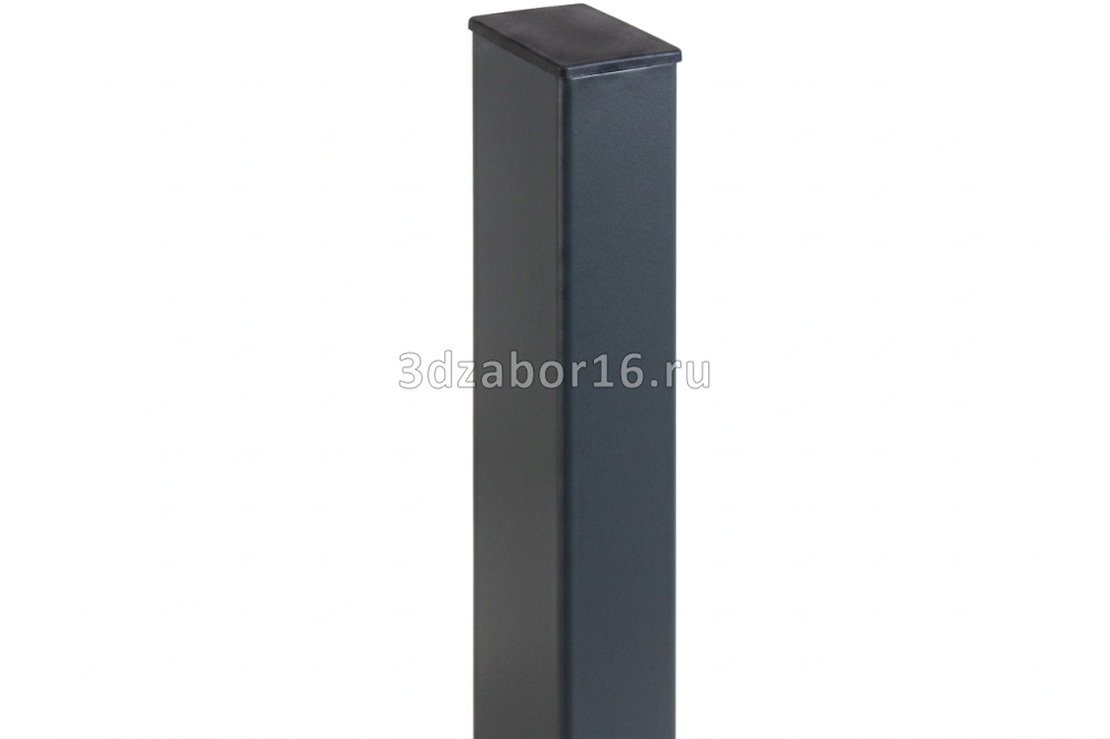 Столб 60х40х1,5 L-2,5м; с ПВХ заглушкой; Zn+ПП RAL7024