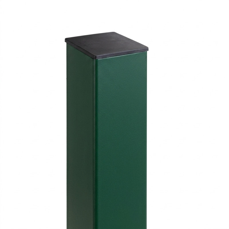 Столб 80х80х2,0 L-3,0м; с ПВХ заглушкой; Zn+ПП RAL6005